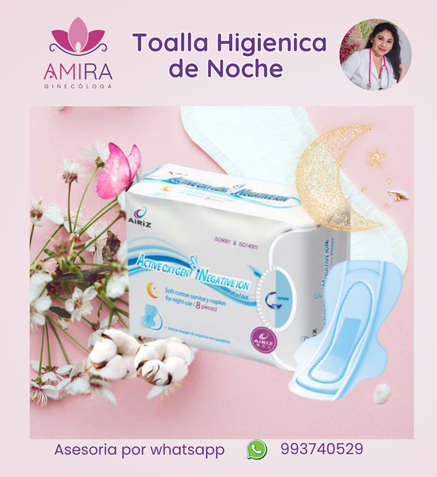 Amira Ginecologa Obstetra - Toallas Higienicas de Noche de Anion